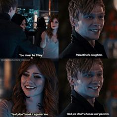 the vampire and his girl friend are smiling together