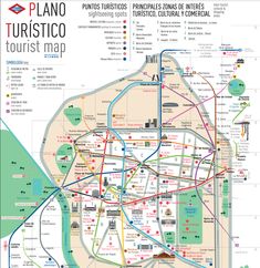 a map with lots of different locations and names on it, including the metro lines
