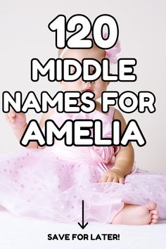 If you love the first name Amelia, but need ideas for middle names, you'll want to check out this long list of beautiful middle names for Amelia. And don't forget to save this pin for later. Middle Names For Amelia, Nicknames For Amelia, Names That Go With Amelia, Good Middle Names For Amelia, Amelia Core, Amelia Baby Name, Amelia Aesthetic, What Does The Name Amelia Mean, Nicknames For The Name Amelia
