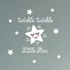 there is a wall sticker that says twinkle twinkle little star with stars on it