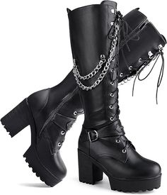 About this item
COMFORT : These wide calf knee high boots provide all-day bliss with a plush, cushioned rubber sole that keeps you moving effortlessly.
MATERIAL : The women knee high boots are made from high-quality synthetic leather, offering a sleek look and lightweight strength for urban adventures. High Boot Shoes, High Heels Boot, Long Heels Boots, Sleek Boots, Black Boots With Heels, Black Boots Long, Knee High Block Heel Boots, High Black Boots, Gothic Knee High Boots