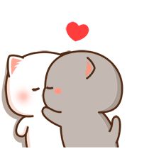 an elephant hugging a cat with a heart on its head and the caption i love you