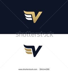 the letter v with wings logo design is suitable for all types of businesses and companies