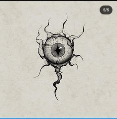 an eyeball drawing on a white paper