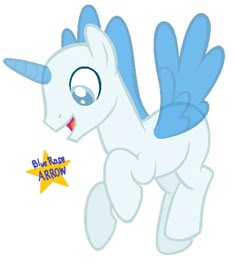 an image of a cartoon pony with blue wings