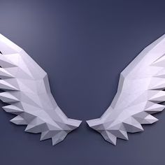 an image of two white wings on a wall