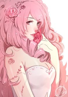 Rose Quartz Fan Art, Su Rose Quartz, Human Rose Quartz, Rose Quartz Character, Rose Quartz Fanart Beautiful, Steven Universe Wallpaper Rose Quartz, Steven Universe Characters Rose Quartz, Steven Universe Rose Quartz Fanart, Rose Quartz Steven Universe Hair