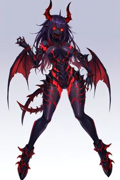 a demonic demon standing in front of a white background