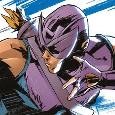 an animated image of a woman in purple