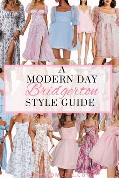 It has taken a while but I am officially a Bridgerton fan. I love everything from the characters to the plot line, but I especially love the fashion. The Briderton style of clothing is everything! How could I not be obsessed with all the beautiful dresses that the characters are wearing on the show. I think it would be a lot of fun to get all dressed up for a Bridgerton theme bridal party or for a baby shower. But how can you incorporate a Bridgerton style of clothing into your everyday life? Well this modern day Bridgerton style guide is meant to help you wear and incorporate this fancy style of clothing into your everyday life.  #bridgertonstyle #bridgertonfashion #regencystyle #afflink High Tea Outfit, Garden Party Outfit, Cute Floral Dresses, Fancy Wedding Dresses, Party Outfits For Women, Bridal Shower Outfit, Tea Party Bridal Shower, Theme Dress, Puff Sleeve Dresses