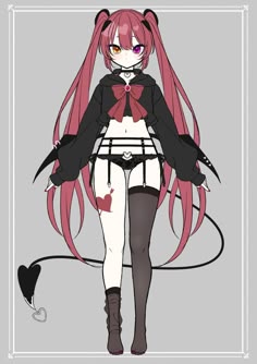 Succubus Vtuber, Tsundere Oc, Tsundere Character Design, Vtuber Model Base Oc, Succubus Outfits, Vtuber Model Base, Vtuber Ideas, Vtuber Body Base, Simple Vtuber Model