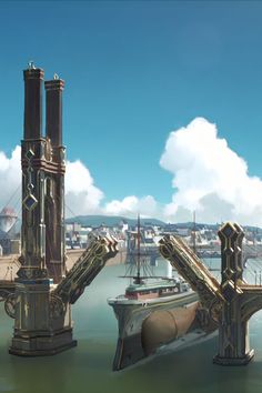 an artist's rendering of a floating city