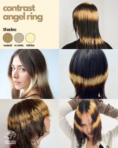 cool girl hair colours 🌟 • which colour is your fav? 🫐 • check out the rest of series for more 🧸 • • • • • • • • • • #moodboard #moodboards #moodboardaccount #moodboardaesthetic #niche #starterpack #aesthetic #aesthetics #ａｅｓｔｈｅｔｉｃ #aestheticedits #aesthetictumblr #aesthetically #edit #hair #coolgirl #hairstyle #pinterestgirl #pinterest #pinterestaesthetic #pinterestinspired #minimalism #minimal #minimalist #nichememes #vintage #cute #love #instagram Hair Colour Aesthetic Ideas, Ways To Describe Hair Color, Bleach Hair Patterns, Bleach Pattern Hair, Types Of Yellow Hair, Hair Color Adjectives, Inspired By Nature Hair Color Chart, Spiral Hair Dye, Angel Ring Color Hair