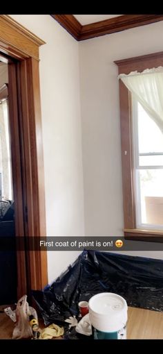 the room is being painted and ready to be used as a living area for painting