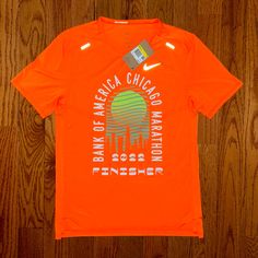 Brand New With Tags. Message If Interested. Running Shirt, Nike Sports Shirt For Summer, Nike Summer Sports Shirt, Sporty Orange Top, Chicago Marathon Colors, Nyc Marathon Shirt Design Inspiration, Nyc Marathon Shirt Design, Chicago Marathon Apparel, Chicago Marathon Shirt
