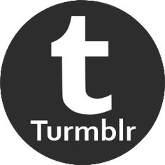 the tumblr logo is shown on a black circle with white letters in it