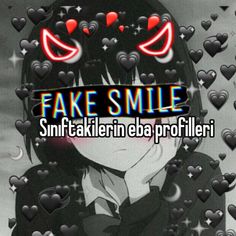 the words fake smile are overlaided with hearts