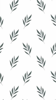 a white background with green leaves on it