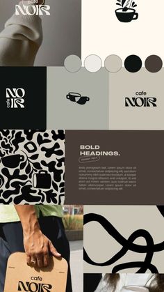 a collage with different logos and colors