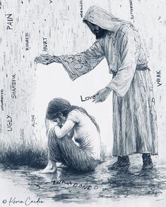 Jesus Coming Back Art, Drawing Christian Art, Christian Love Drawing, God Love Drawing, Christian Sketches, Jesus And Me Drawing, Jesus Drawing, Pencil Drawings Christian Bible Art, Jesus Suffering Painting