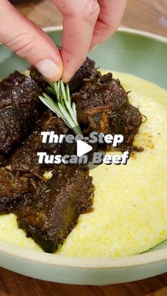 How To Make Tuscan Beef Stew, Plate Of Beef Stew With Wine, Beef Stew And Polenta, Beef And Polenta Recipes, Braised Beef With Polenta, Beef Stew With Polenta, Braised Beef Polenta, Beef And Polenta, Roman Beef Stew