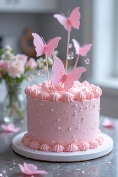 How to Create a Stunning Pastel Cake with Delicate Butterflies for Your Next Baby Shower or Spring B