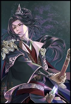 Mu Qing Official Art, Calamity Mu Qing, Mu Qing Fanart, Heaven's Official Blessing Mu Qing, Mu Qing Anime, Ming Yi Tgcf, Tgcf Mu Qing, Mu Qing And Feng Xin, Feng Xin And Mu Qing