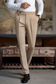 Embrace the elegance of neutral tones with the London Camel High Waist Slim-Fit Pants. A perfect balance of sophistication and comfort, these pants effortlessly complement any top, from casual to formal.  #camelchic #slimfitstyle #highwaistfashion #londonstyle #classicdesign #tailoredelegance #neutraltones #chicandmodern #effortlessstyle #workweargoals Formal Pants Male, Neutral Color For Men, Modern Clothing For Men, Formal Pants Styles, Shut Pant Design, Men Pant Types, Formal Men Pants, Formal Dress For Men Wedding, Formal Pant Design