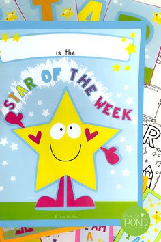 the star of the week is surrounded by other children's coloring and activity books