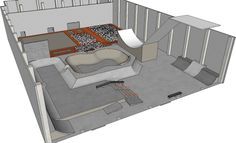 a skateboard park is shown in this drawing