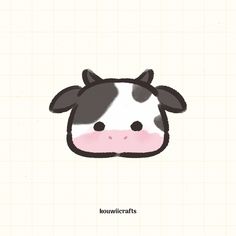 a drawing of a cow's face on a white background