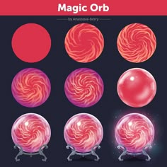 an image of different types of glass orbs on a black background with the text magic orb