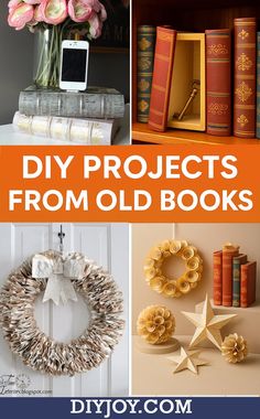diy projects from old books are great for decorating the house or as an art project
