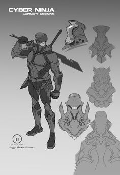 ArtStation - Cyber ninja, Joey Vazquez Future Ninja Concept Art, Cyberpunk Ninja Concept Art, Cyberpunk Ninja Armor, Space Ninja Concept Art, Sci Fi Ninja Concept Art, Tech Ninja, Tech Ninja Art, High Tech Ninja, Urban Ninja Concept Art