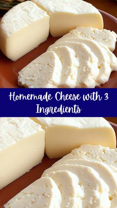 homemade cheese with 3 ingredients on a plate