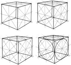 four different views of the same cube