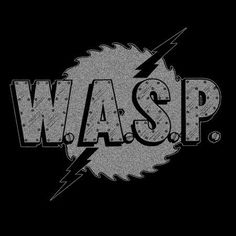 the word wasp written in grey on a black background with a lightning bolt coming out of it