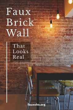 an image of a brick wall that looks real with the words faux brick wall on it