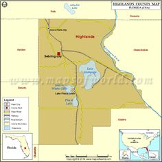 map of highlandss county, michigan highlighted in red on this map is the location of highland