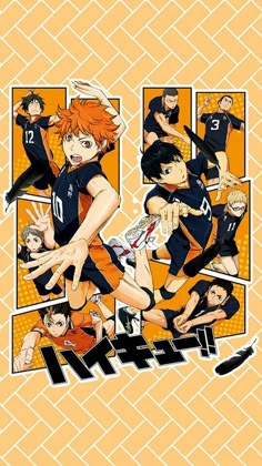 an anime character with orange hair and blue eyes