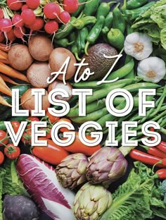 the cover of a book with lots of vegetables