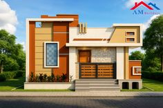 this is a 3d rendering of a modern house