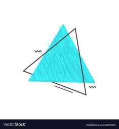 a blue triangle drawn on a white background