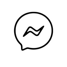 a black and white line drawing of a speech bubble with a wave in the middle