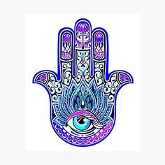 a blue hamsa with an eye on it