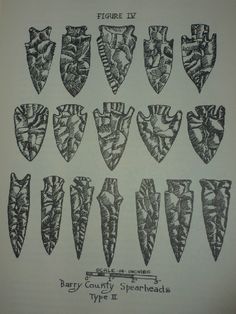 an old book with many different types of knives