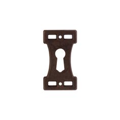 an old metal keyhole on a white background