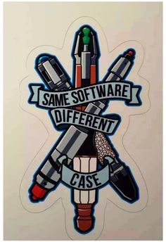 some sort of sticker that says same software different case