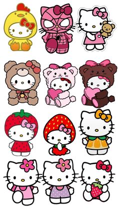 an image of hello kitty stickers on a white background