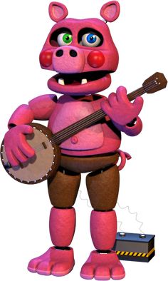 a cartoon character playing a guitar and singing